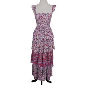Abel the Label Floral Maxi Dress Womens Size XS Purple Secret Romance Tiered